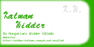 kalman widder business card