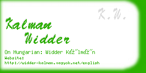 kalman widder business card